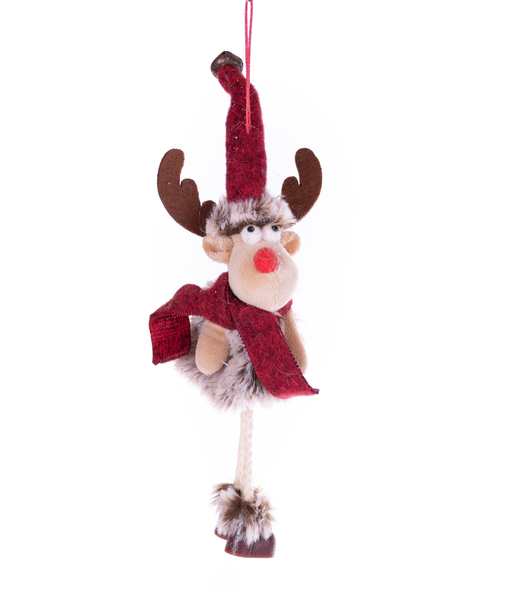 

Renifer zawieszka z dzwoneczkiem i gwiazdką stroik