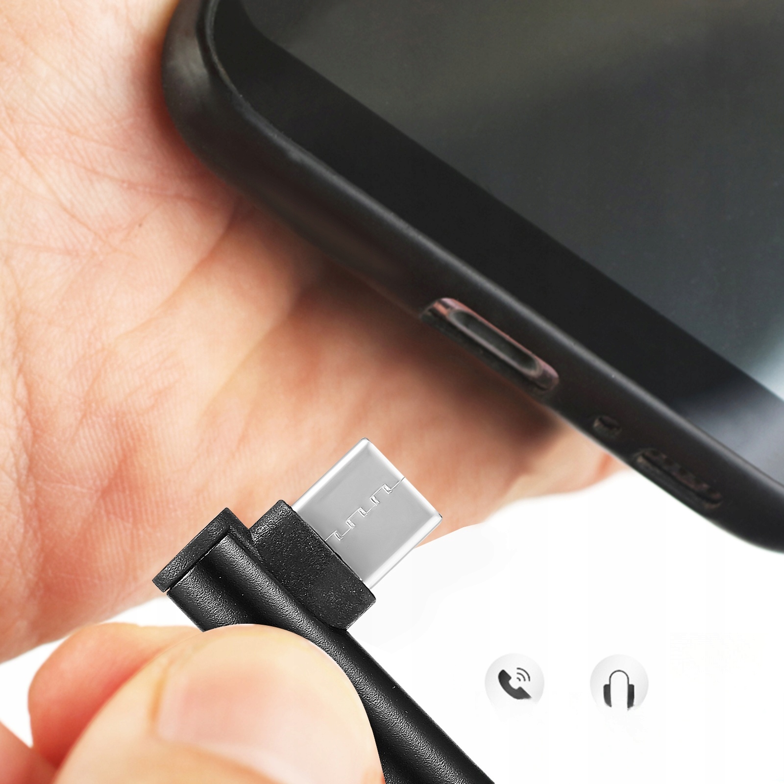 2 SZT. ADAPTER AUDIO TYPE-C DO 35 MM KĄT 90 STOPNI Marka bez marki