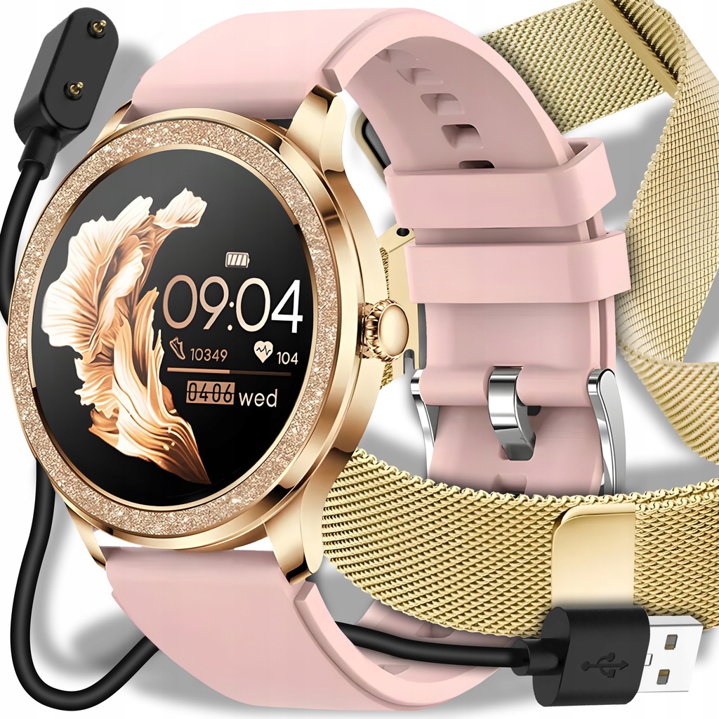 Smartwatch Damski Dla Kobiety Rozmowy Ciśnienie Wodoodporny Menu Pl