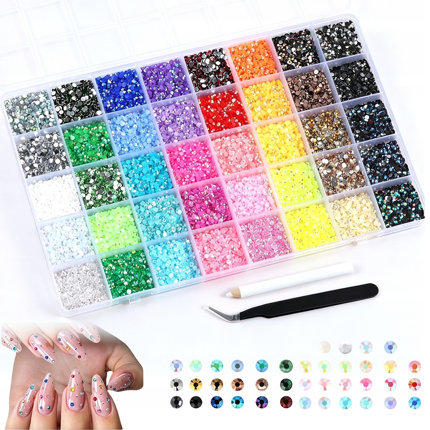 Křišťály 3 MM 32000 Ks 40 Barev Pro Kreativní Diy
