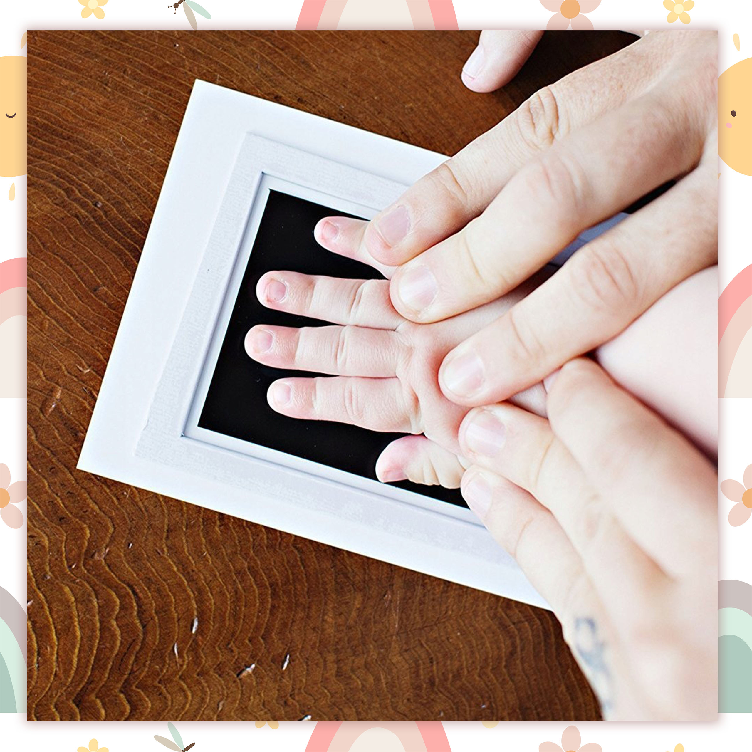 ODCISK RĄCZKI STÓPKI DZIECKA NIEBRUDZĄCY PREZENT NA BABYSHOWER NARODZINY Długość 12.5 cm