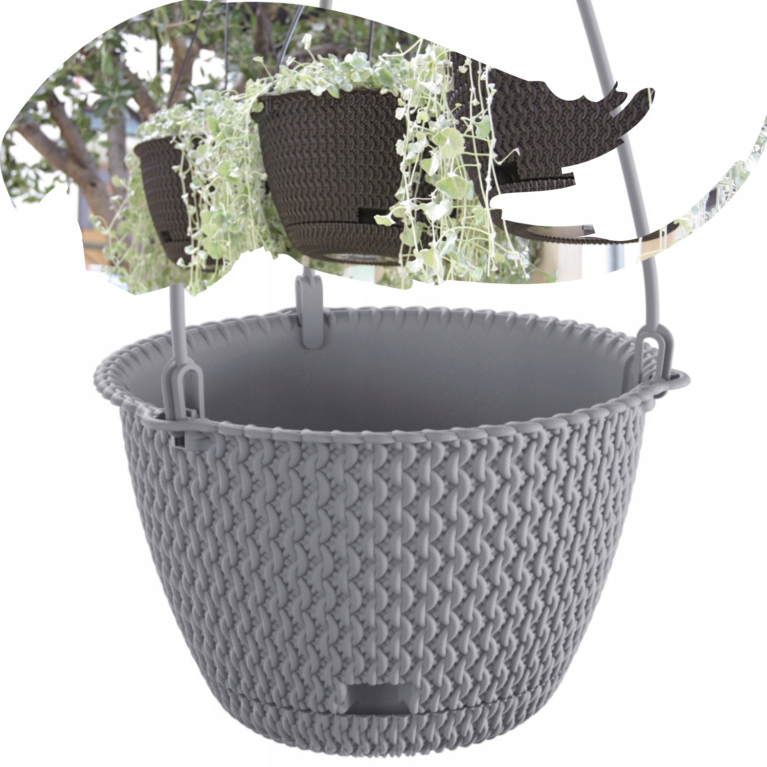 

Doniczka wisząca Splofy śr. 27CM Szara