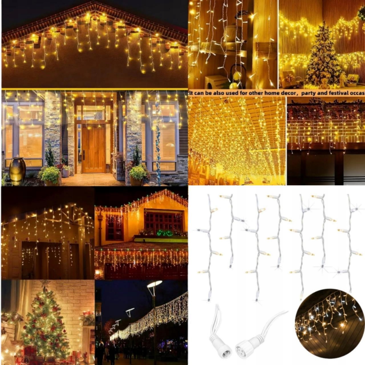 Lampičky 600 Led záclona 30 m IP44 teplá bílá studené flash lampy Pilot