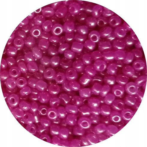 Koraliki szklane perłowe, rokail 3 mm 10 gram ciemny róż
