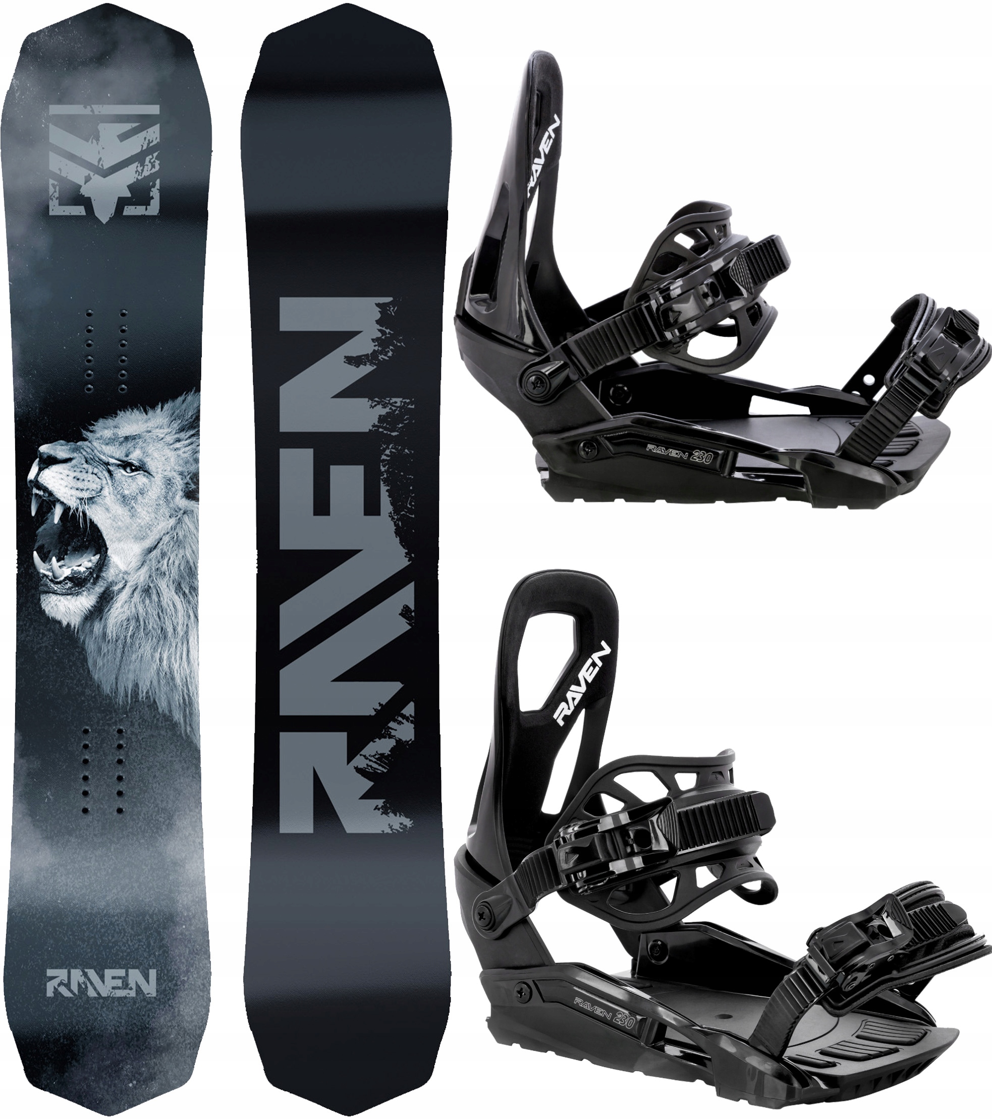 Snowboard Raven Lion 155cm Wide wiązania Raven S230 Black M/L