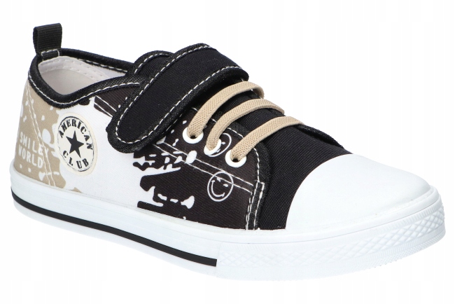 AMERICAN TEN110 TENISÓWKI, TRAMPKI, DZIECIĘCE NA RZEP WKŁADKA SKÓRZANA B 34