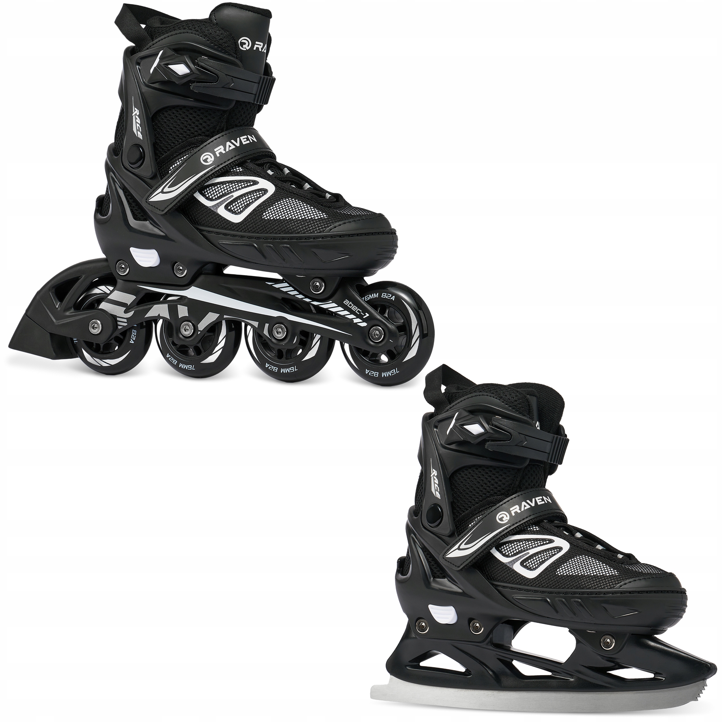 Rolki Łyżwy figurowe 2w1 Raven Advance Black 38-42