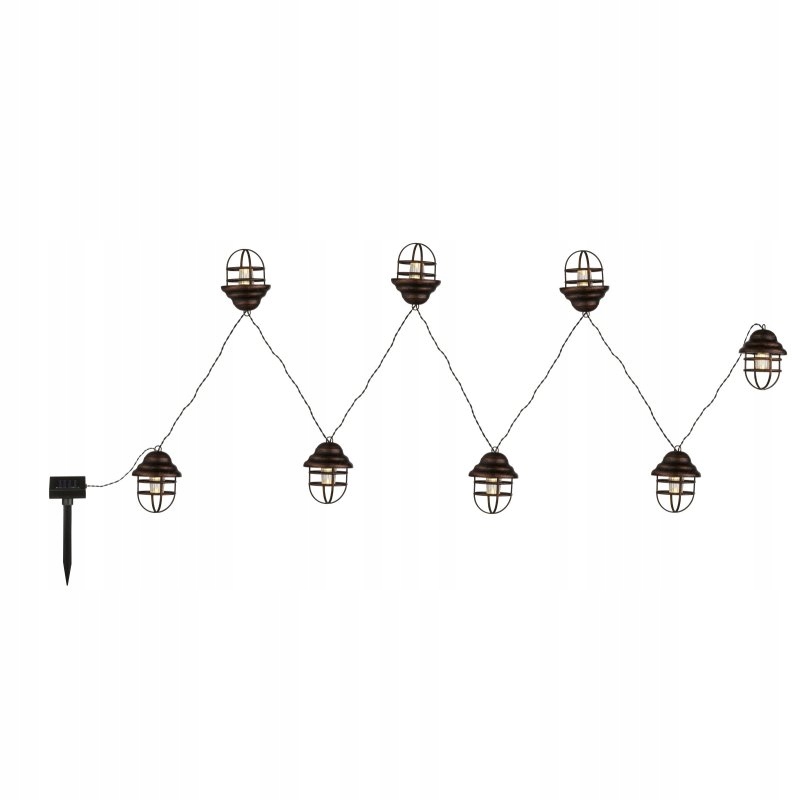 Zahradní solární lampy 8xLED 430 cm Solar 33059-8 Globo – rustikální styl