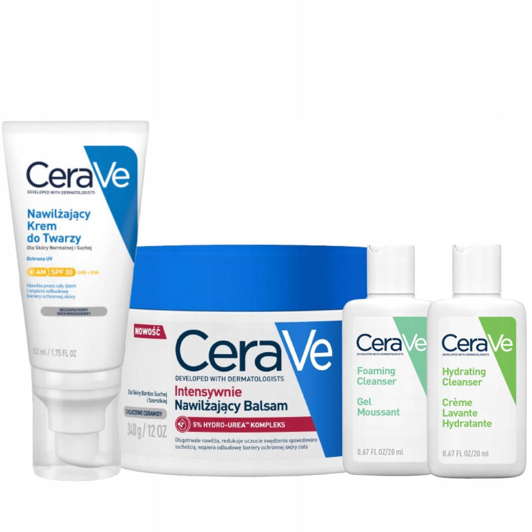 CeraVe Intensywnie nawilżający balsam, Krem do twarzy z Spf 30 52ml+GRATIS
