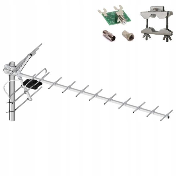 Antena zewnętrzna Dipol srebrna 44 dBi