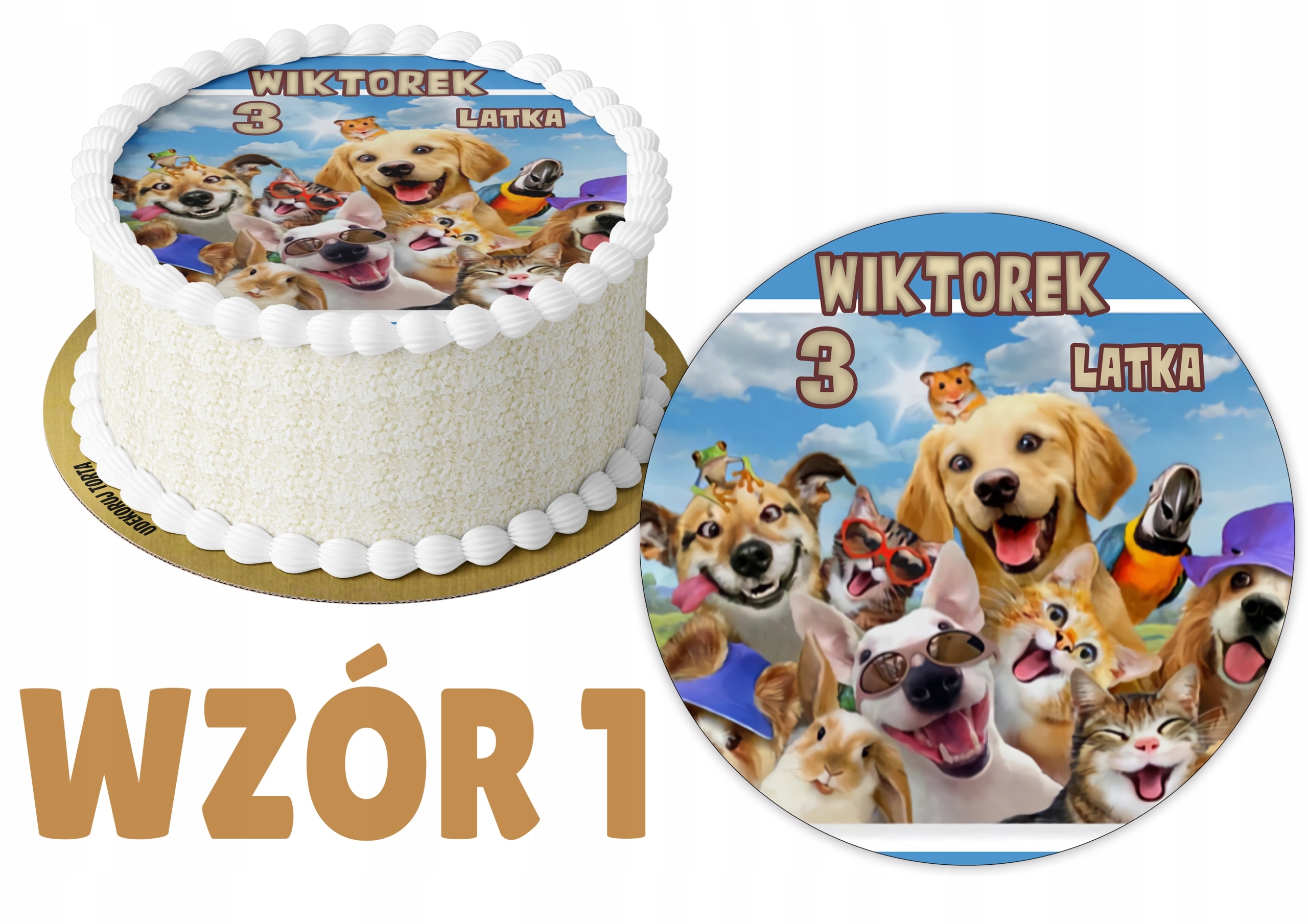 Opłatek z nadrukiem Pieski + IMIĘ Kod producenta opł0001