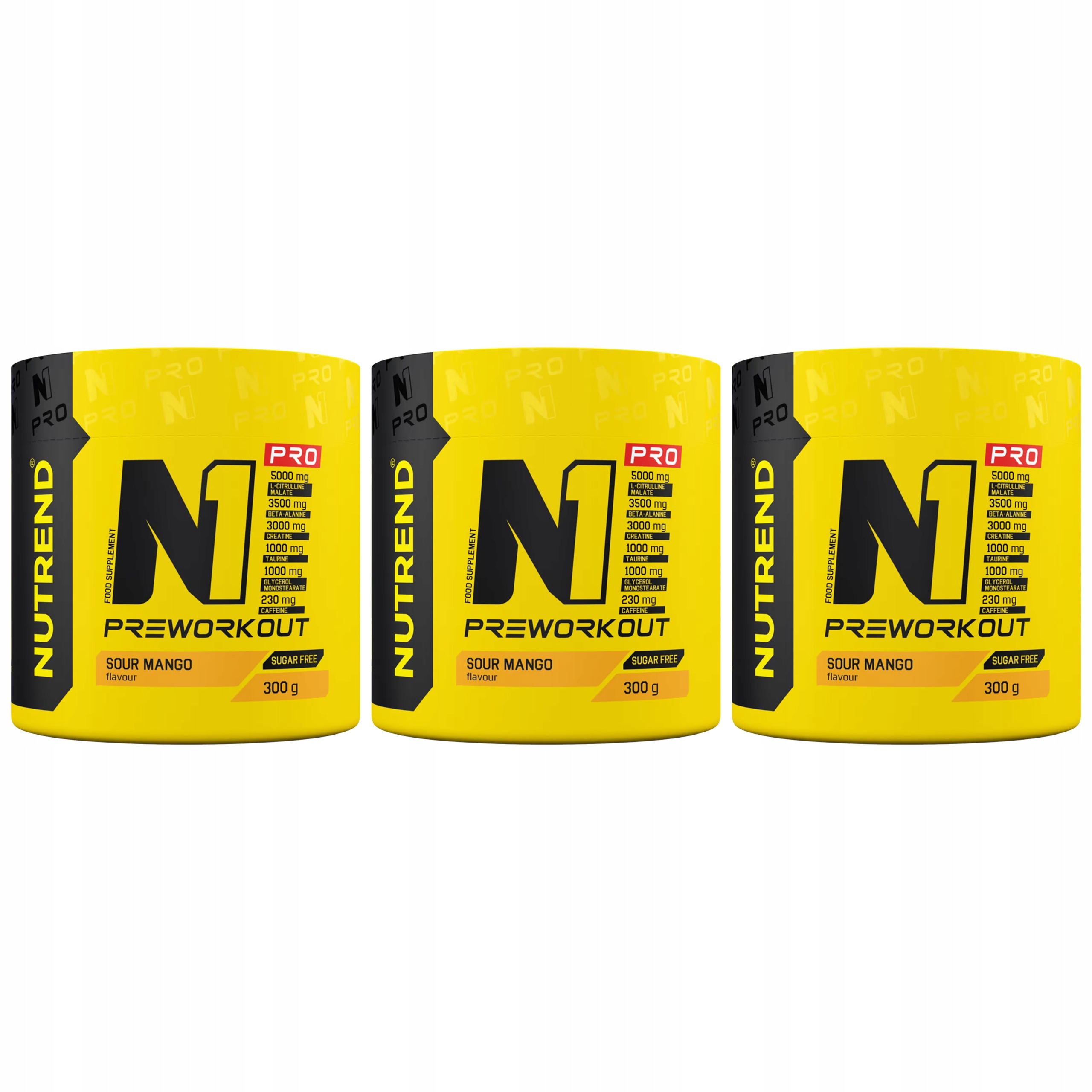 3x PreWorkout Energie Síla Kreatin Beta-Alanin Kofein 300g Nutrend N1