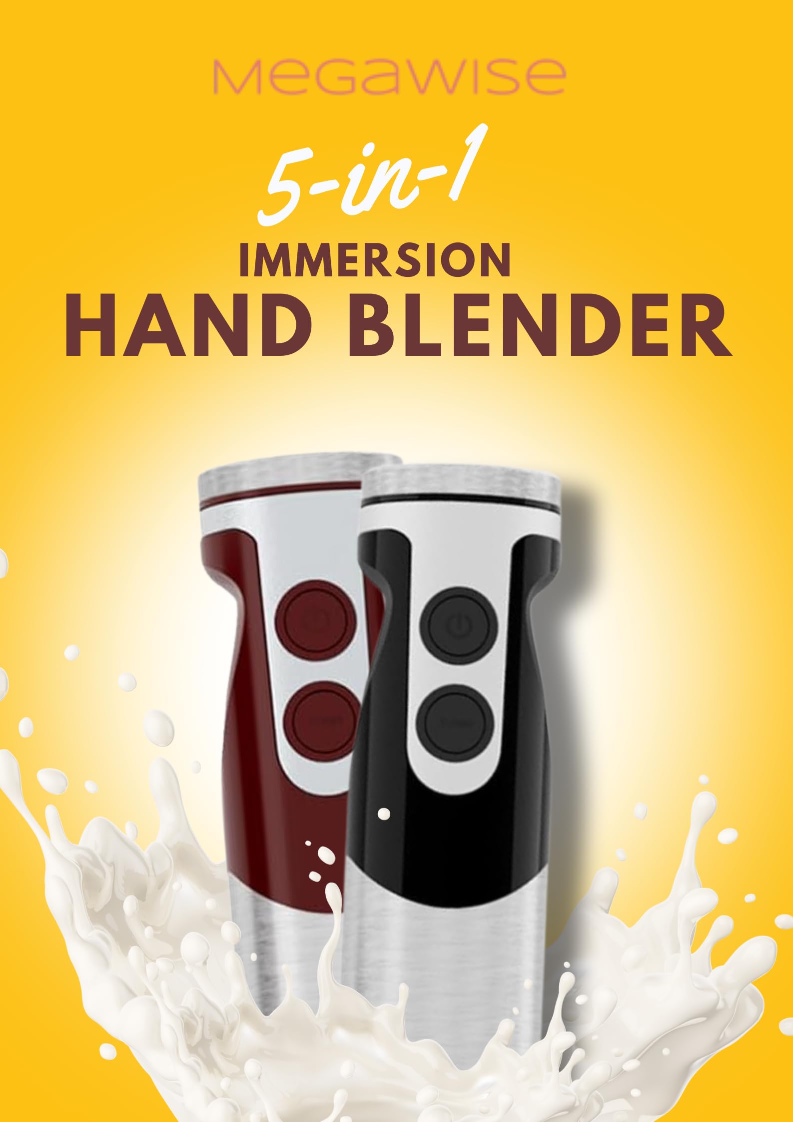 MEGAWISE Pro Blender Ręczny 5w1 400W 12 Prędkości Czarny — miniatura 3