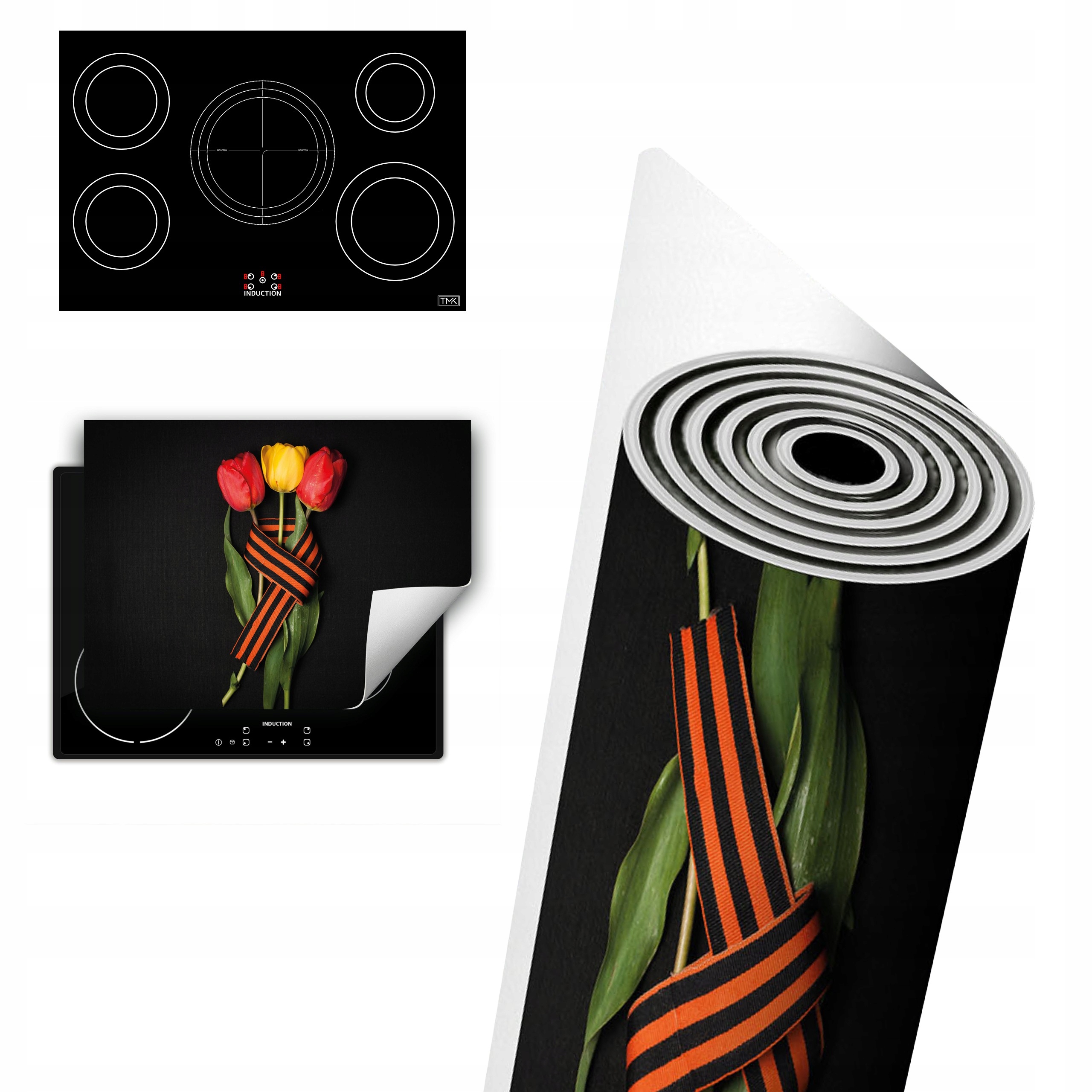 Vinylová Ochrana Na Indukci Desek 80x52 Tulipány