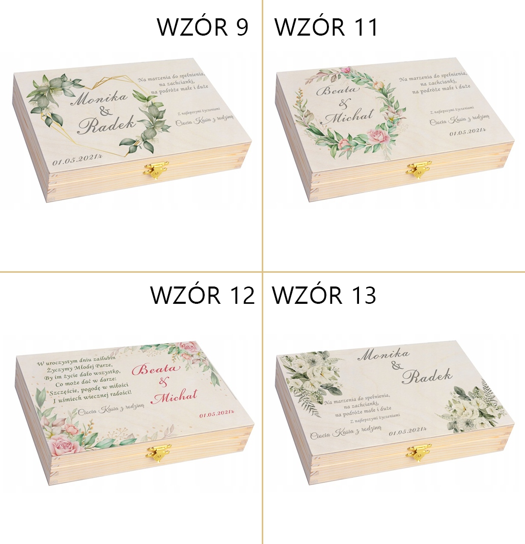 Pudełko na pieniądze PAMIĄTKA ŚLUB WESELE ŻYCZENIA NA DREWNIANEJ TABLICZCE Materiał wykonania drewno