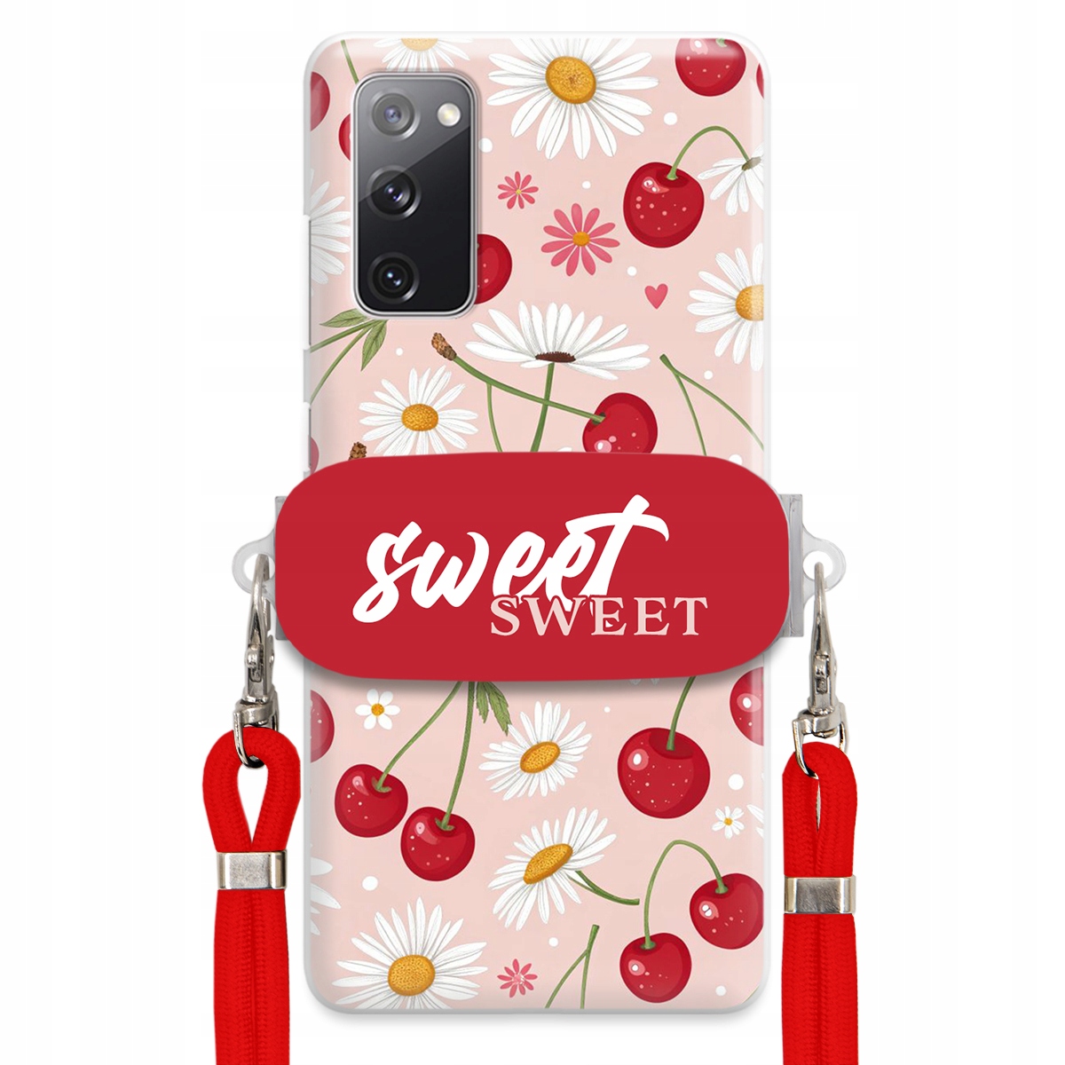 Puzdro pre Samsung S20 Lite Červené vodítko držiak Sweet Sweet Kvet čerešne