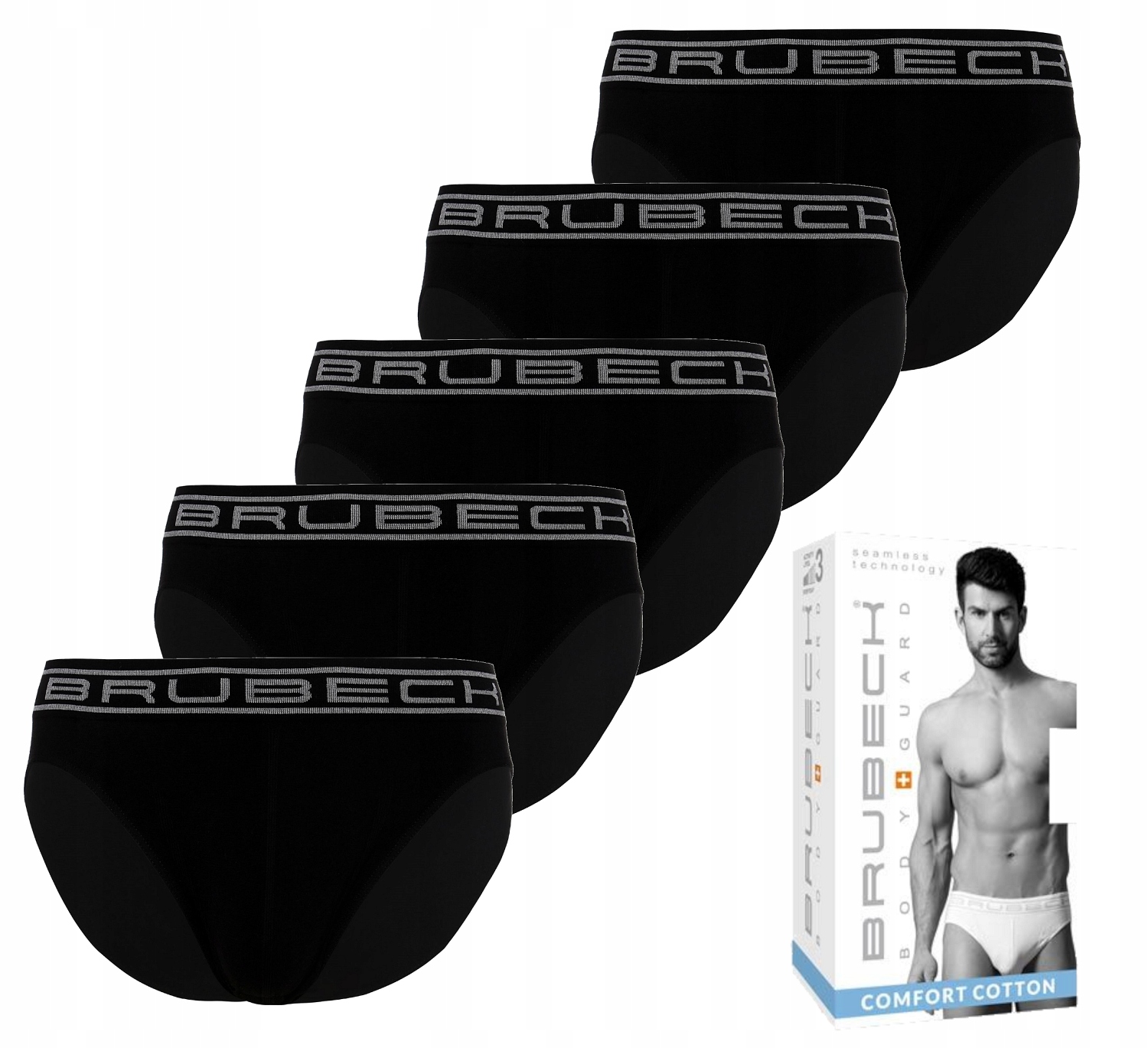 

Brubeck Slipy Bezszwowe Majtki Męskie |5-PACK| XXL