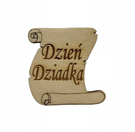 Drewniany zwój Dzień Dziadka dekor decoupage 21 22 stycznia Diy scrapki