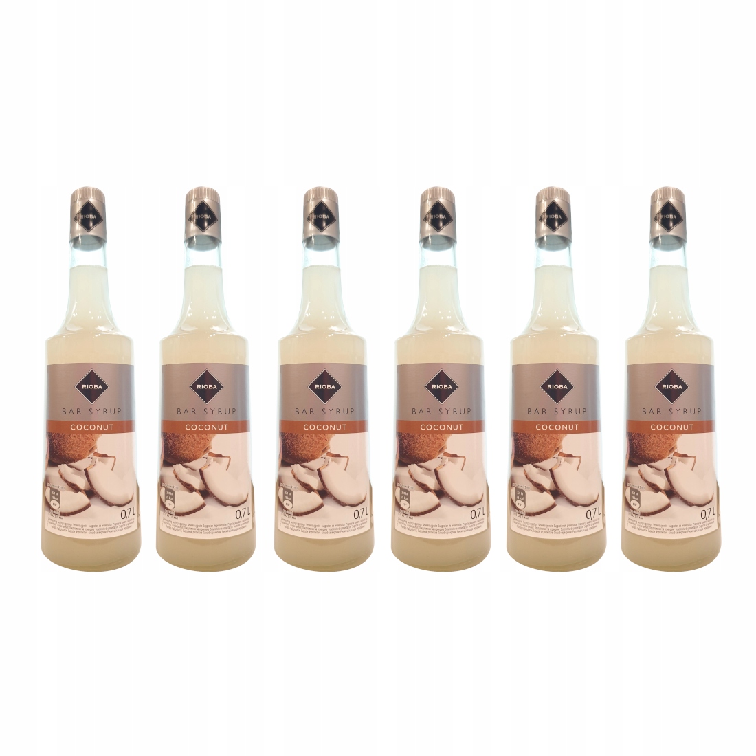 Levně 6 x barmanský sirup Rioba do nápojů Kokos 0,7 l