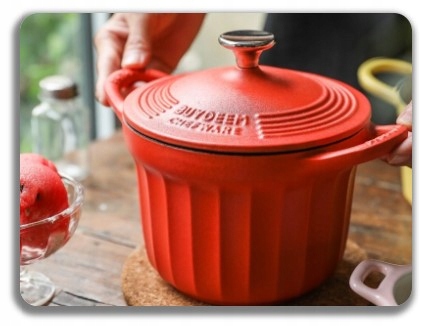 BUYDEEM Emaliowane naczynie żeliwne 1,8L, CP541, Koi Red — 10