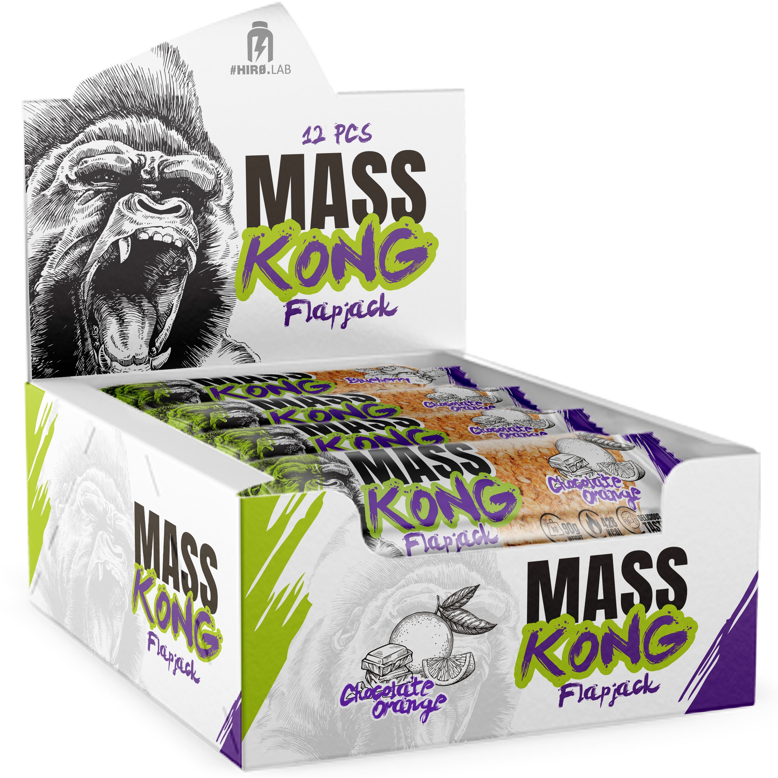 Proteinová Tyčinka Hiro.lab Mass Kong 12x 90g Čokoláda Pomeranč Veganský