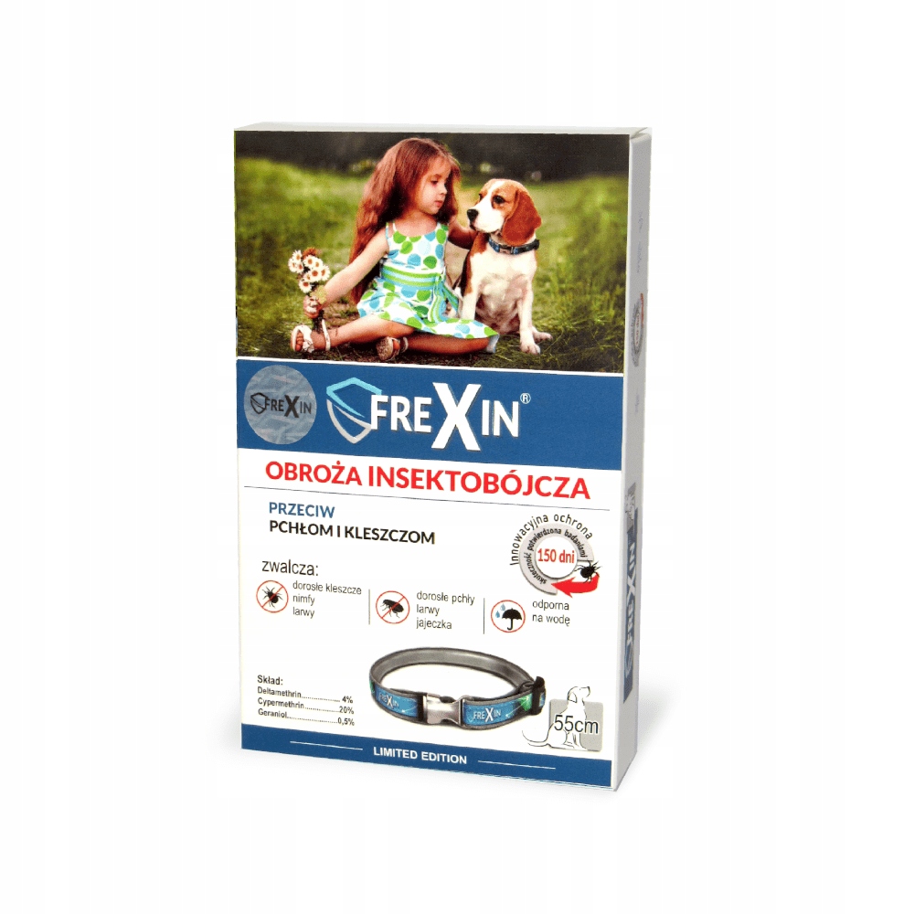 Levně Obojek proti klíšťatům a blechám pro psa insekticidní Frexin 55 cm 150 dní