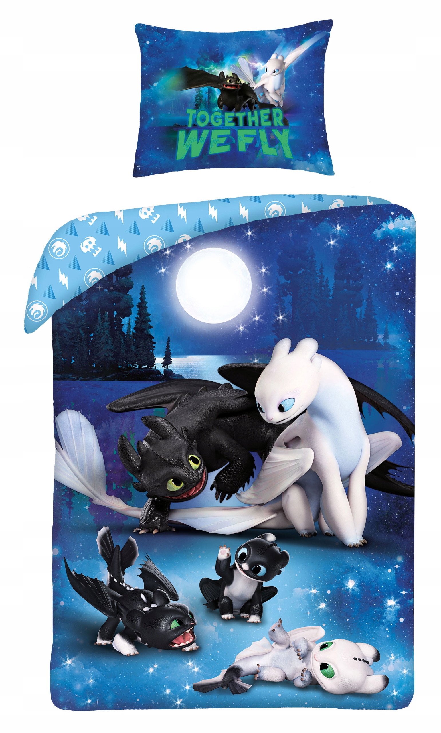 

Pościel Świecąca Fluo Szczerbatek I Furia 140x200