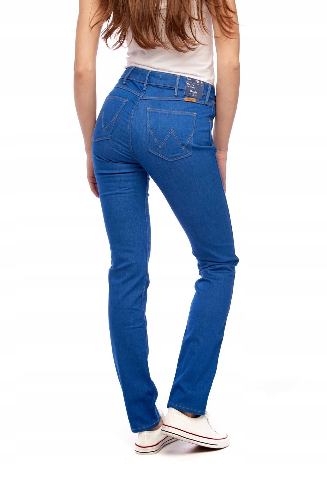 Dámské slim džínové kalhoty Wrangler Evalyn Electric Blue W26EBA90N 28/32
