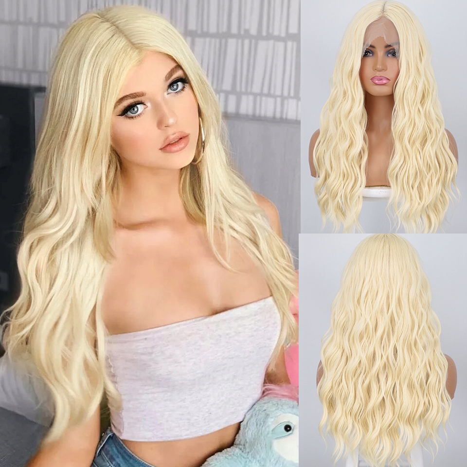 Perleťová blond paruka Danielle se síťkou (lace front)