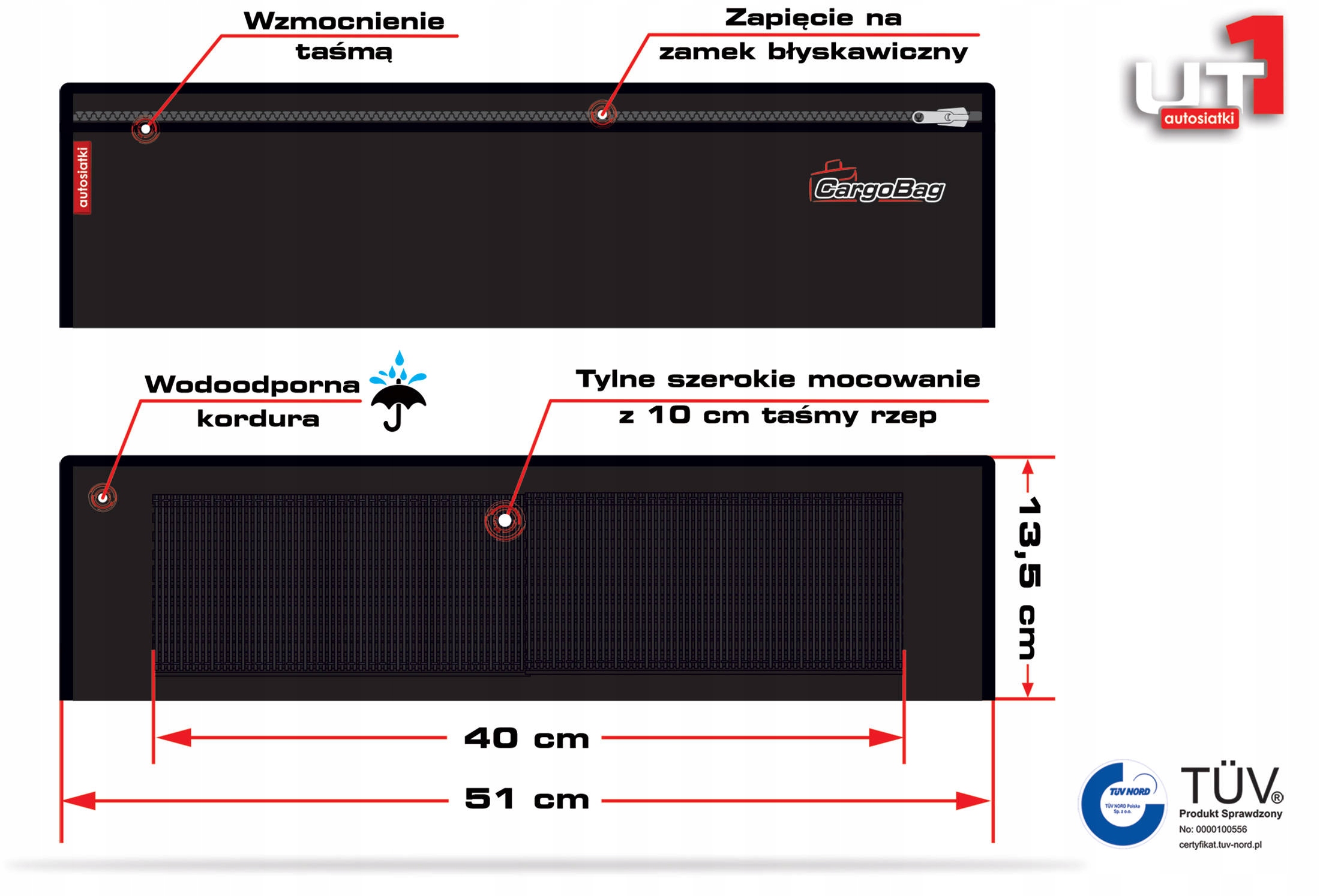 Uchwyt trójkąta pokrowiec na rzep do tapicerki UT1 EAN (GTIN) 5903260892796