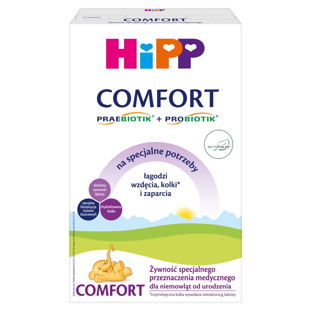 HiPP Comfort wzdęcia kolki zaparcia dla niemowląt od urodzenia 300g