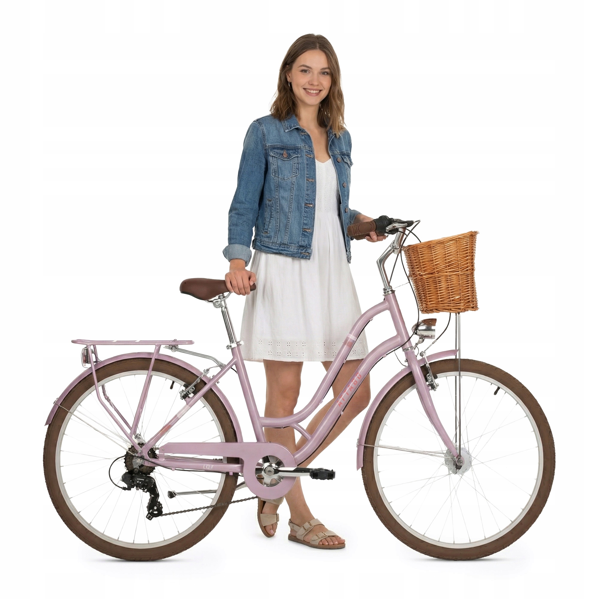 Rower miejski młodzieżowy Attabo City 26" różowy 16.5"
