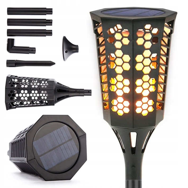 

Lampa solarna 96 Led pochodnia efekt płomienia 3w1