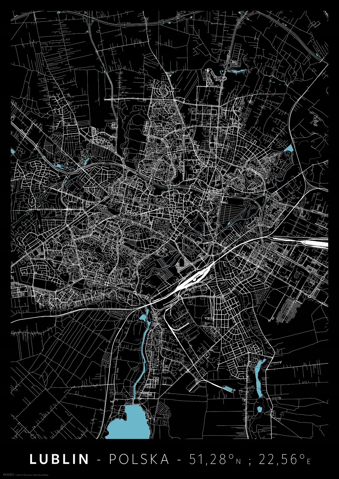 

Lublin Mapa Miasta plakat A3 29,7x42 cm