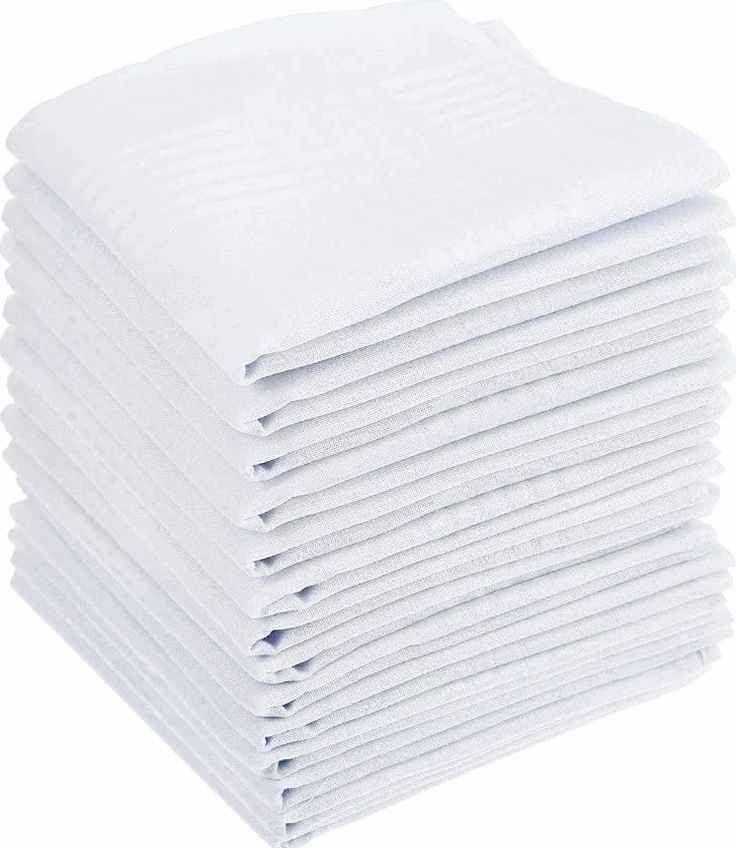Chusteczki 15 Sztuk Białe 40X40CM Bawełniane Męskie Miękkie Czyste