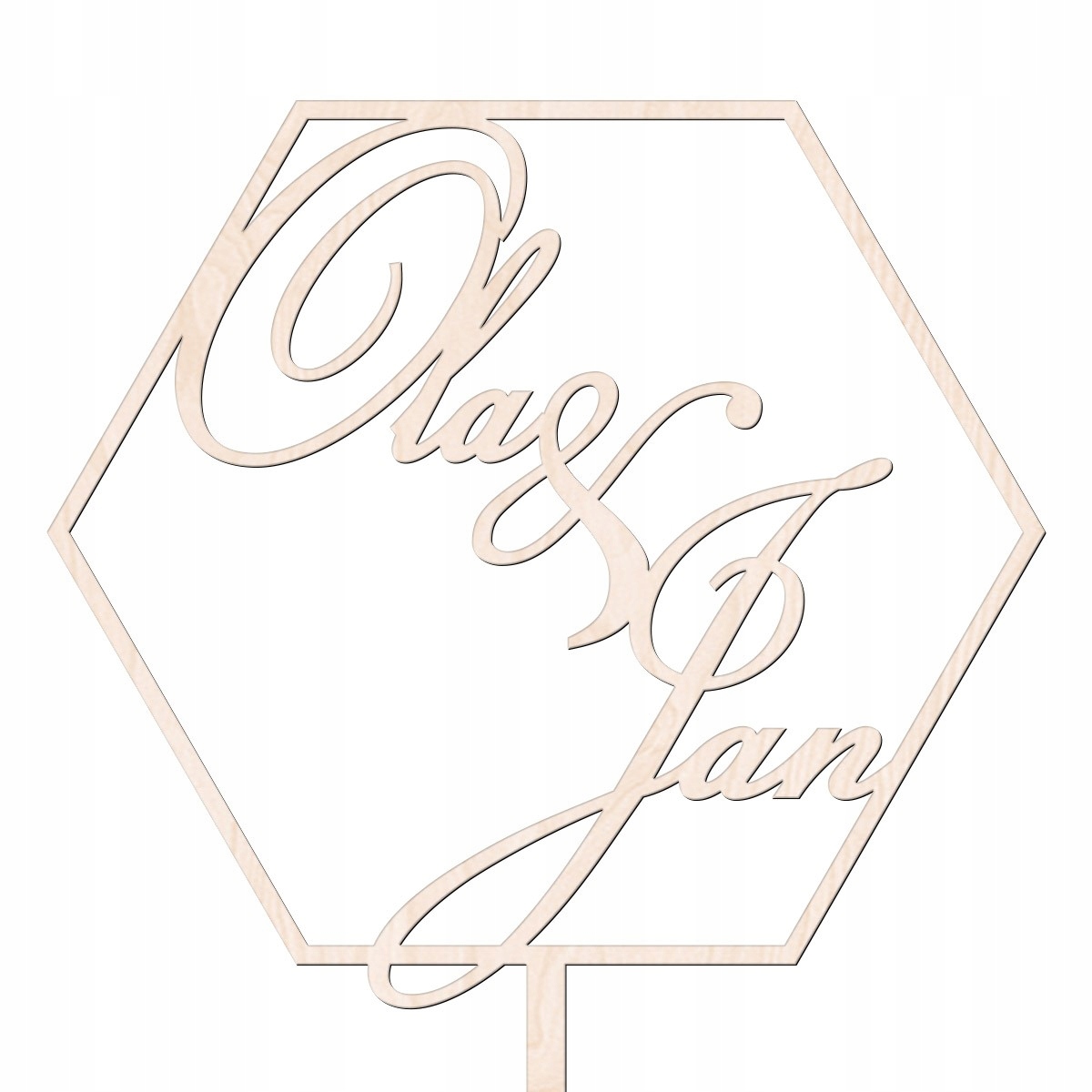 TOPPER ŚLUB WESELE HEKSAGON SZEŚCIOBOK 2 IMIONA NA Kod producenta 011_214_001