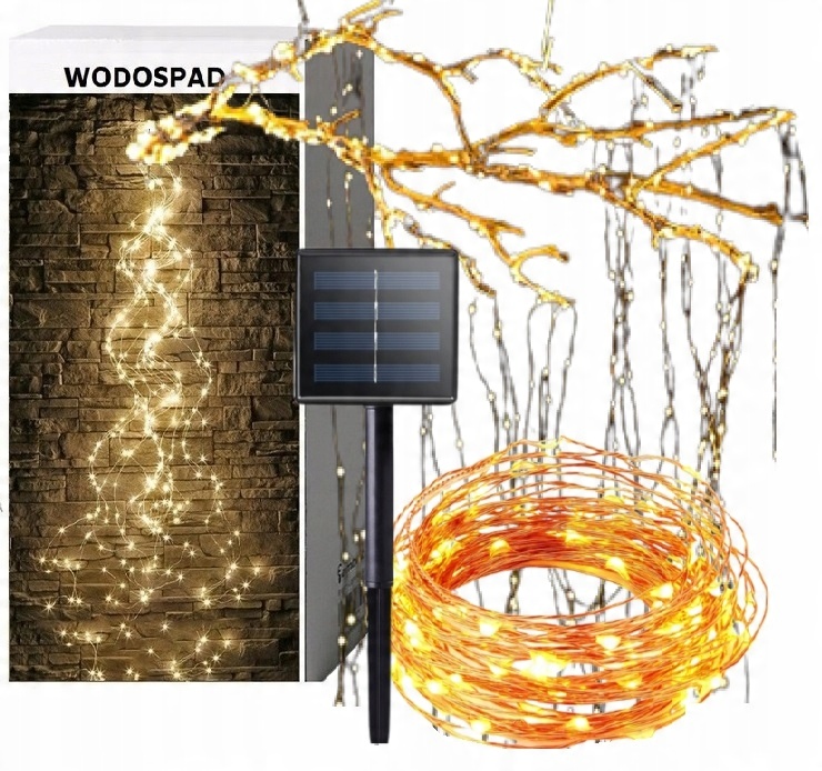 

Wodospad 300 Led Lampki Ogrodowe Solarne Girlanda