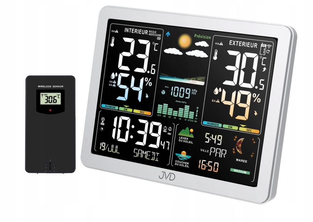 Meteorologická Stanica Jvd RB3568 Rádio Contolled Vonkajší Snímač Vlhkomer