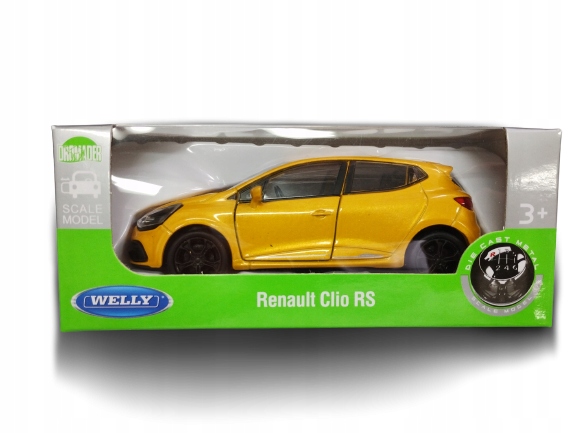 Welly Renault Clio Rs Żółty 1:34 Model Metal