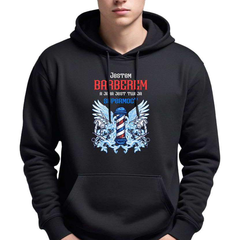 Pánská Mikina Černá S Kapucí Jsem Barber A Ty? Pro Barbera Velikost XL