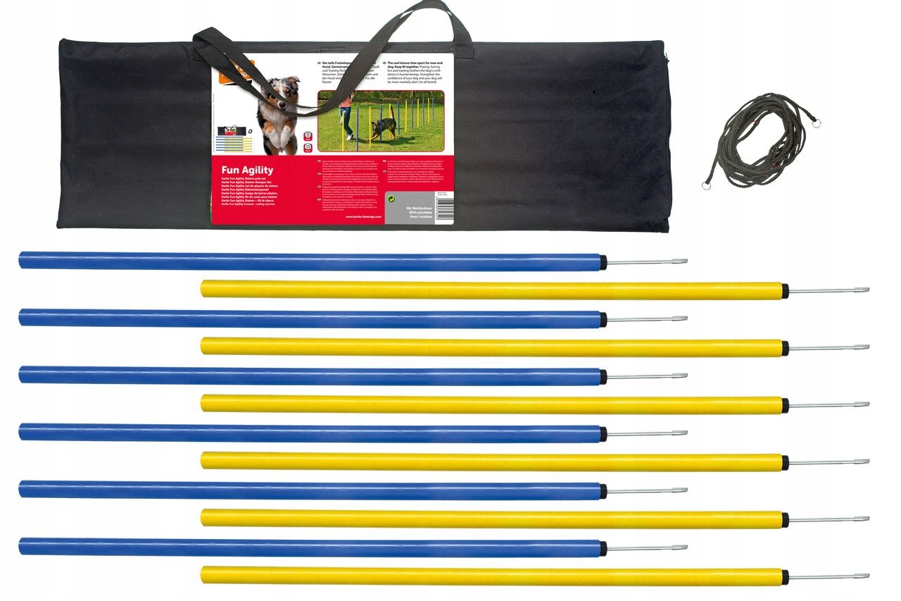 Levně Karlie Agility slalom žlutá/modrá 12x100cm