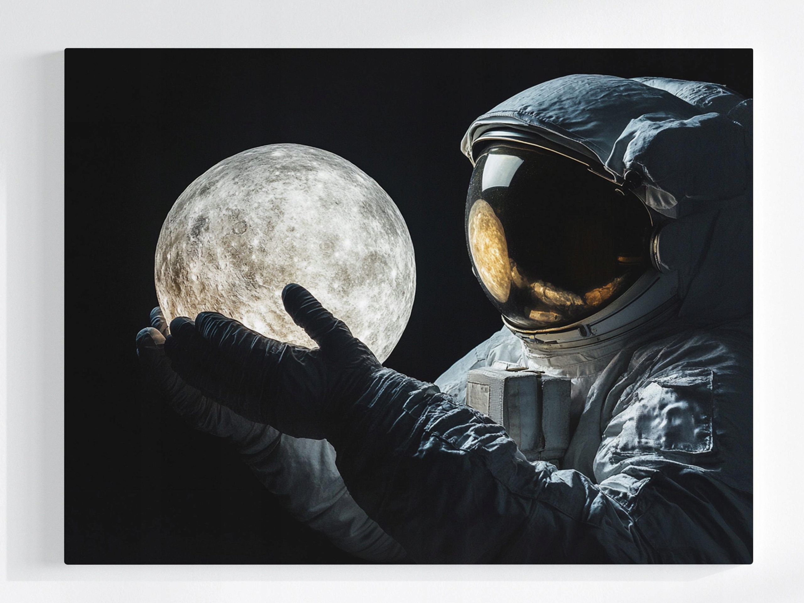 Obraz Na Plátně Canvas Astronauta Cestovatel Měsíc Vesmír Světlo 80x60
