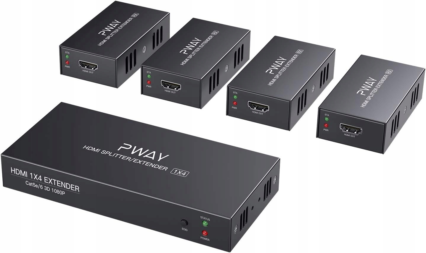 HDMI EXTENDER SPLITTER 1X4 ULTRA HD 1080P DO 50M CAT6