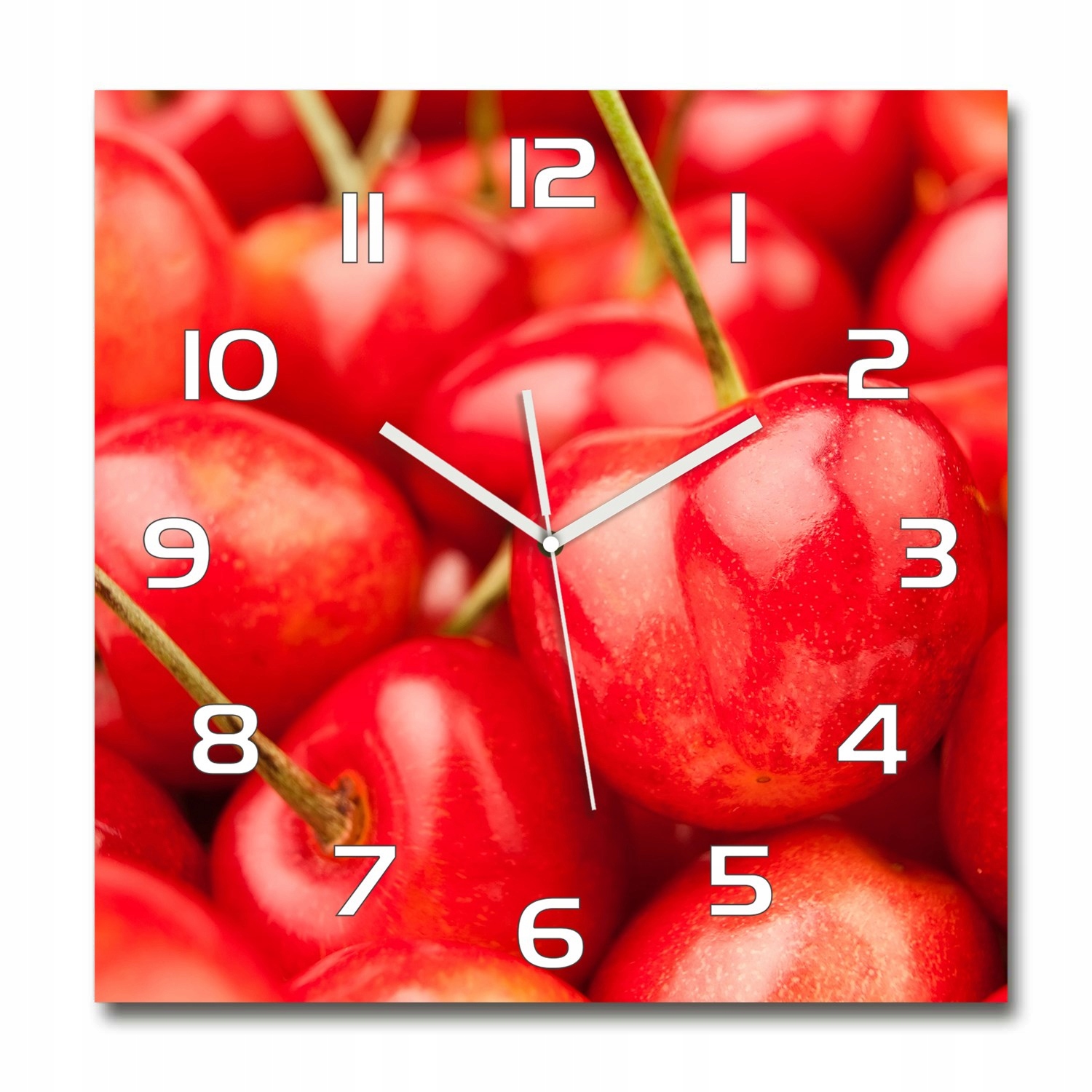 

Duży kwadratowy szklany zegar ścienny Wiśnia 60x60