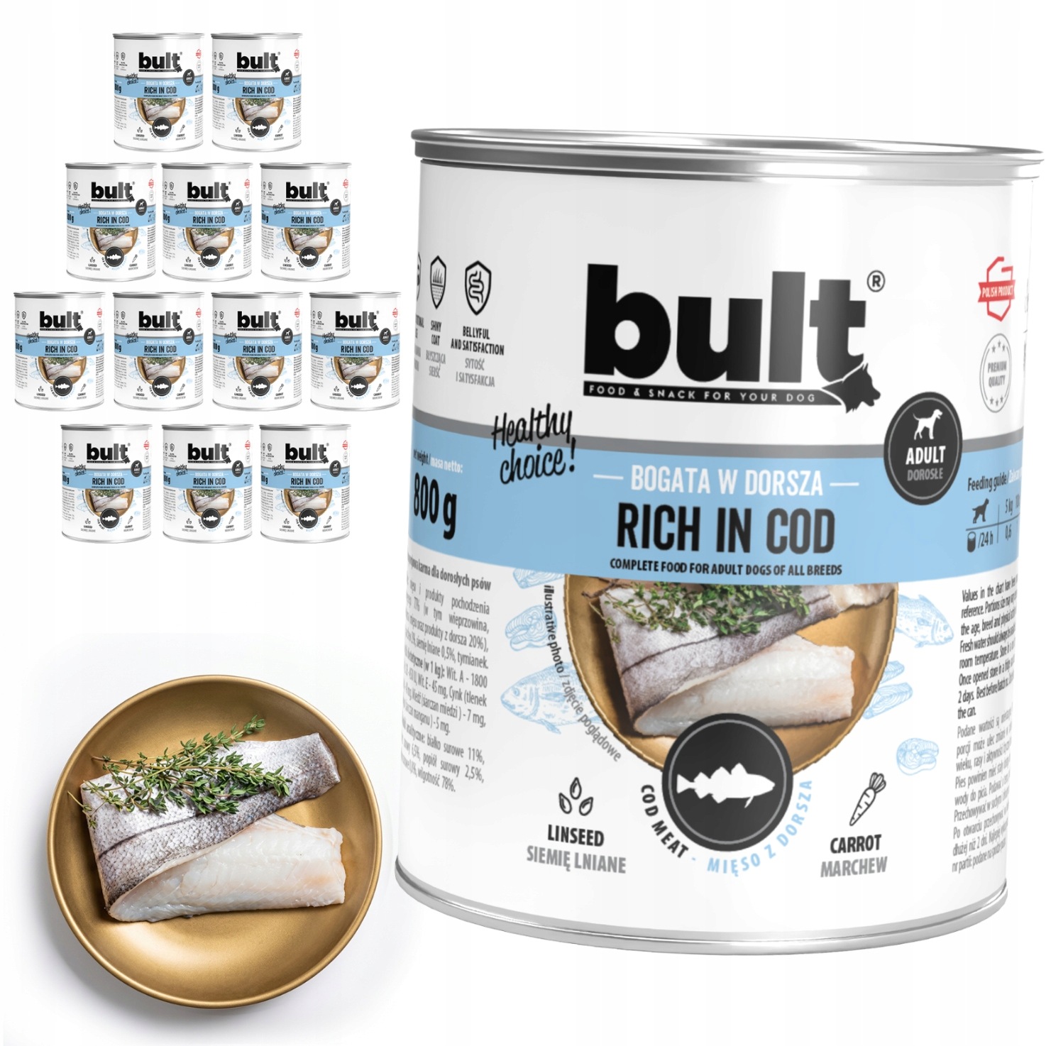 Bult vlhké krmivo pro psy Příčesek konzerva 12x800g Kompletní krmivo bez drůbeže