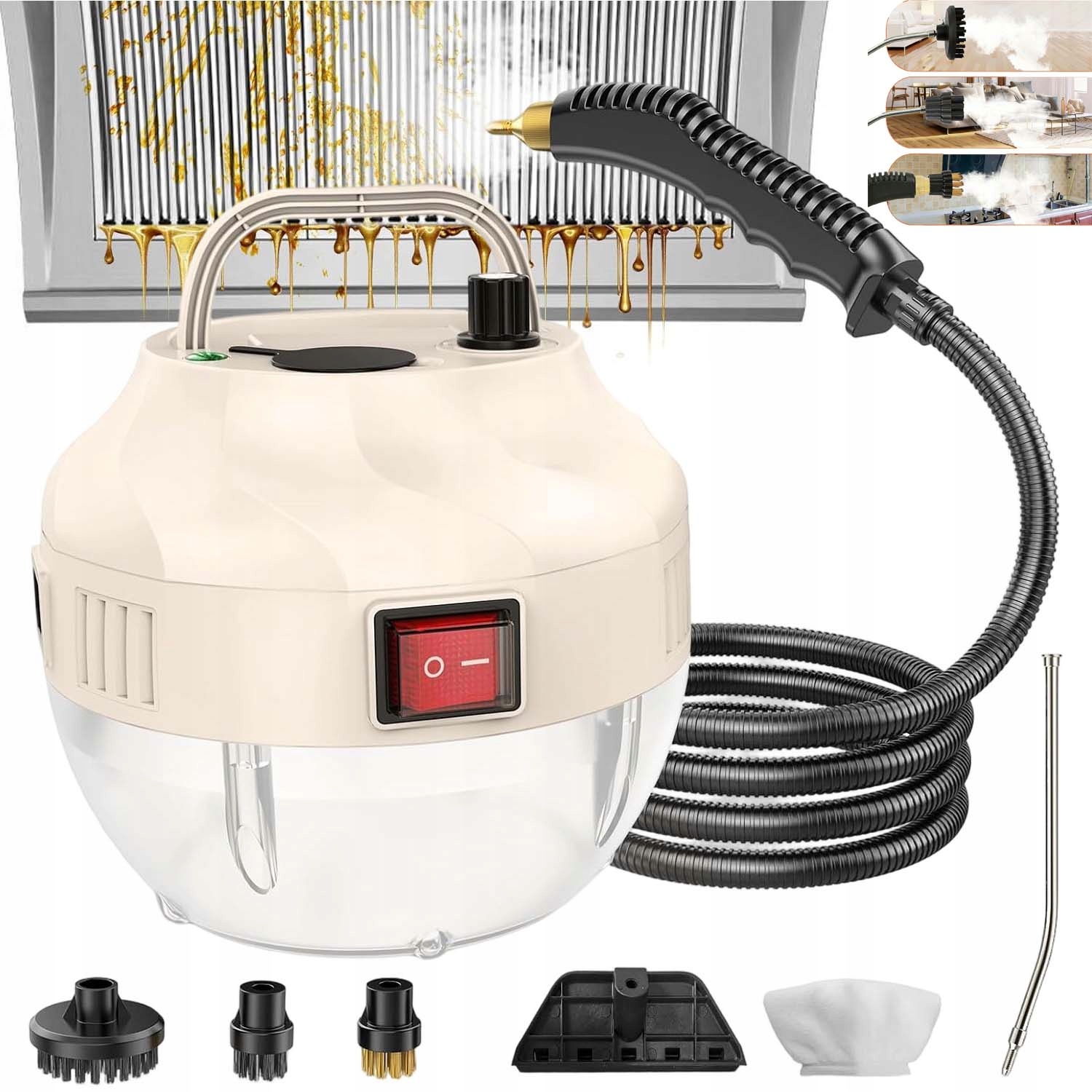 Parní Čistič Oken Parní Čistič 1000 ML 1500 W Nastavitelný 4 Kartáče