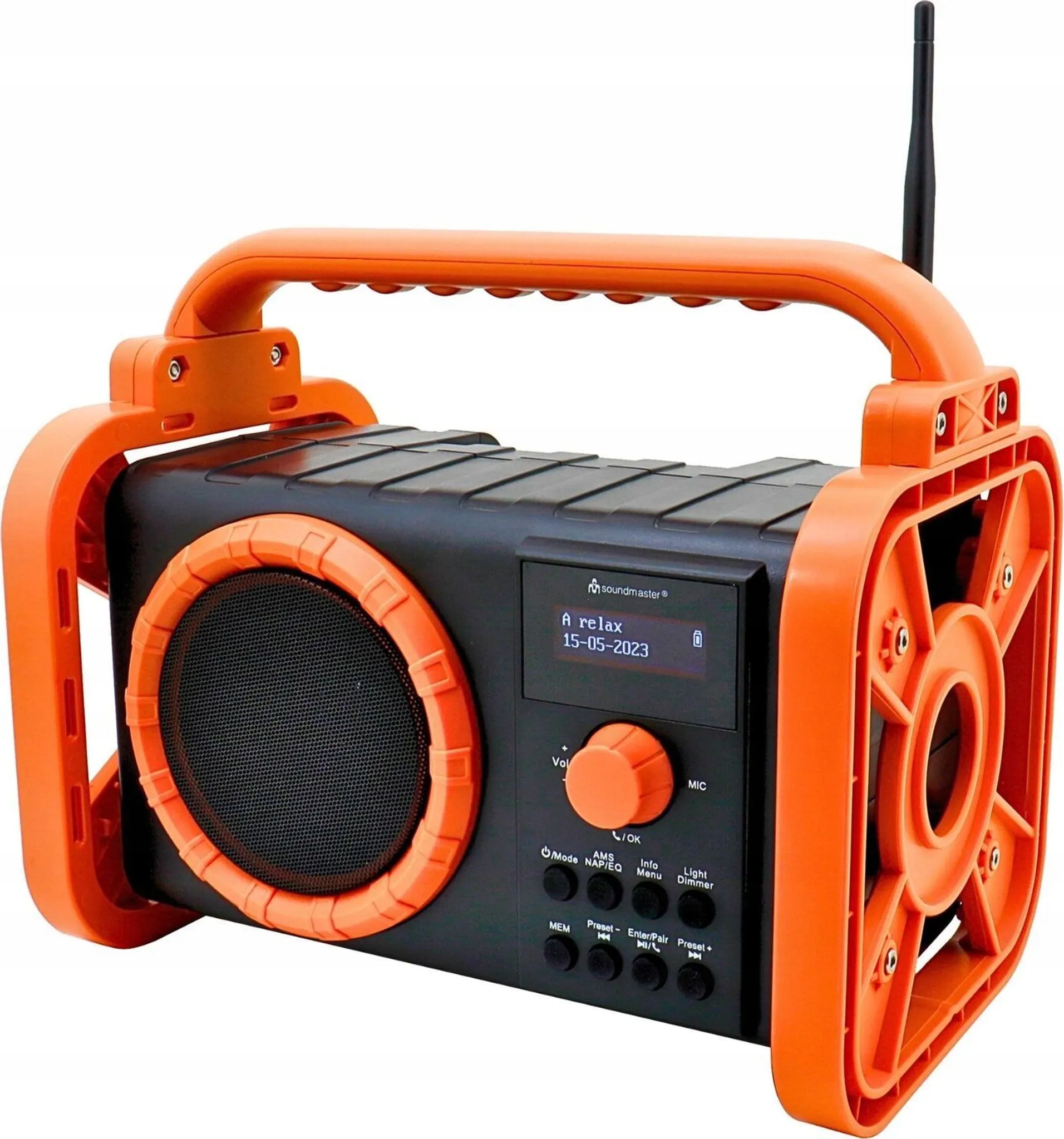 Soundmaster DAB80OR pancéřové stavební rádio Fm Dab+ Bluetooth lampička