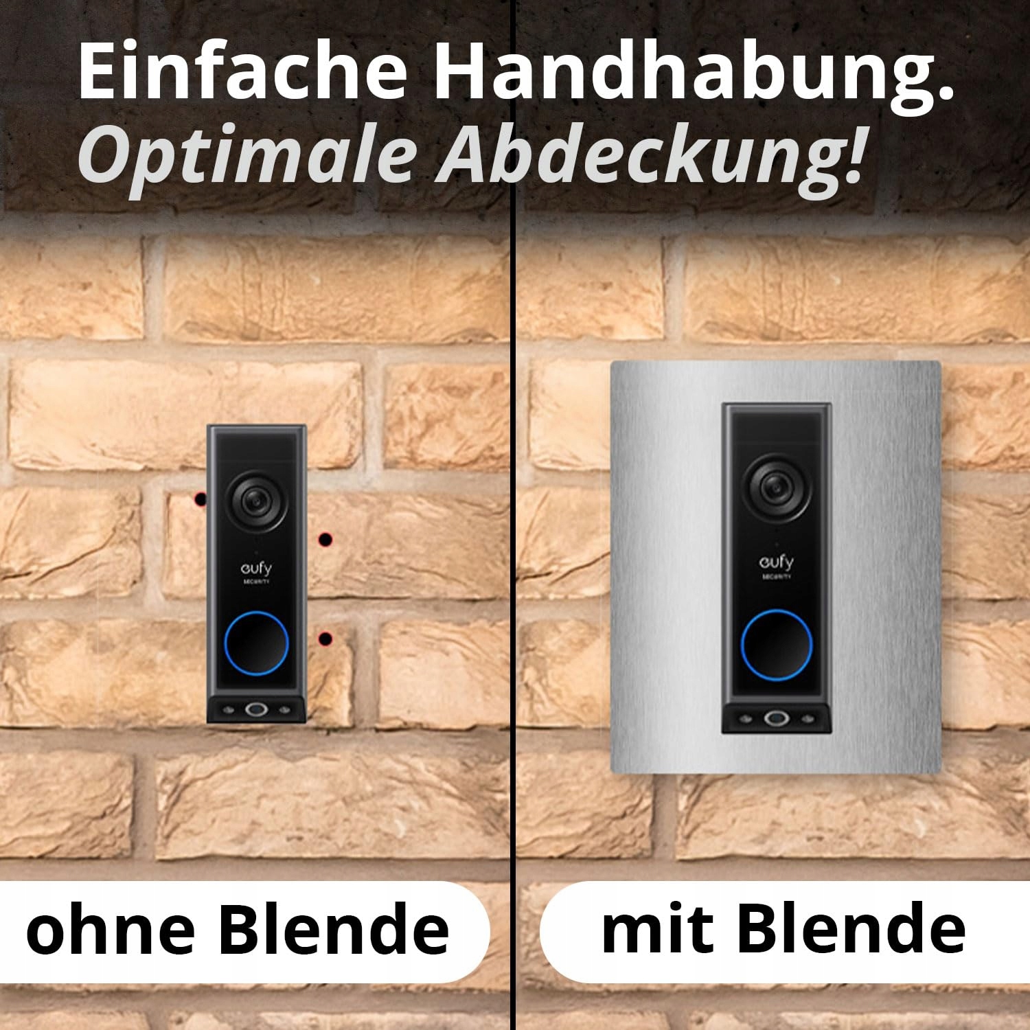 ISECUR Blenda Ze Stali Nierdzewnej Do Eufy Wideodzwonek 140x175 mm — miniatura 3