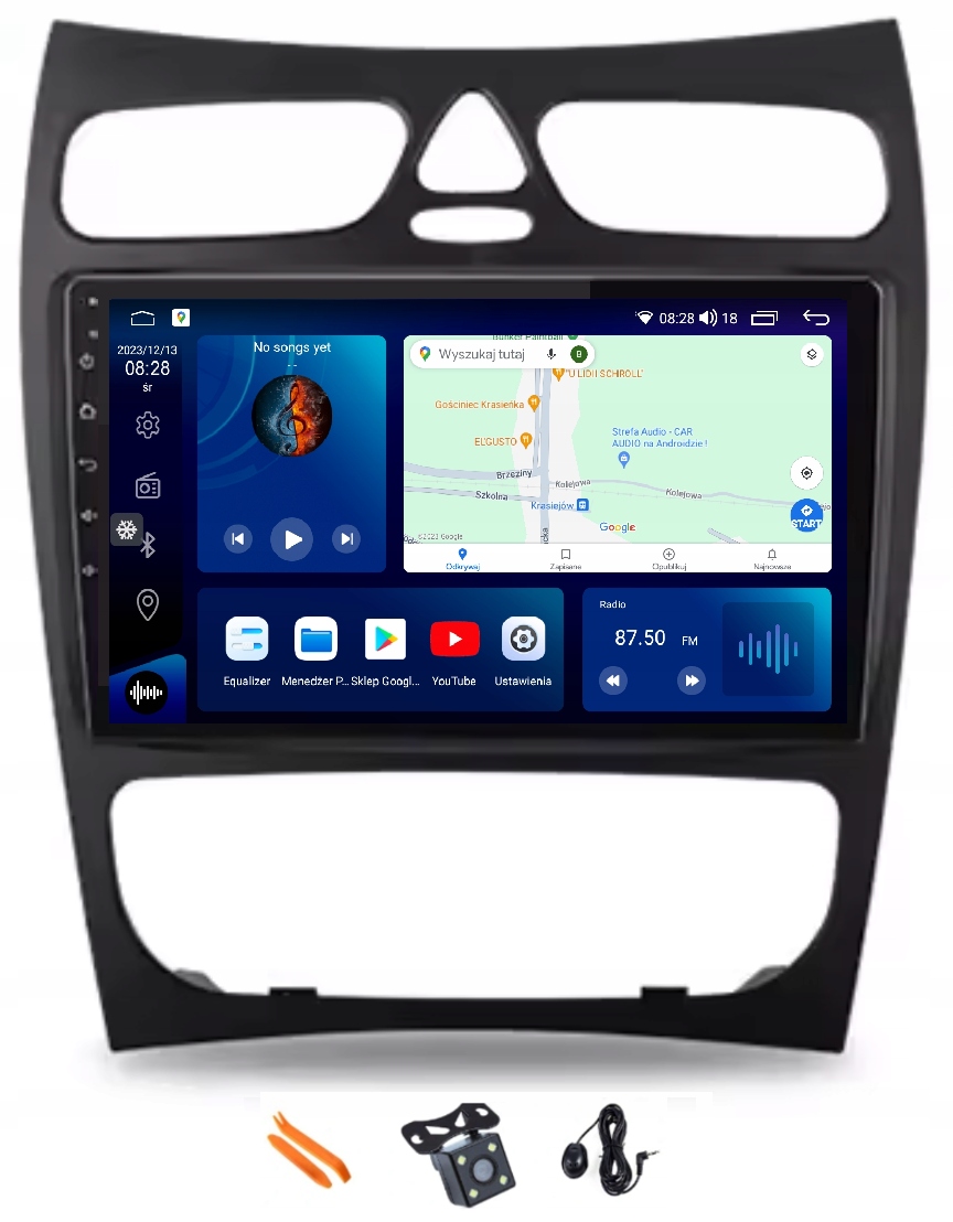 Rádio Android Navigácia Qled 2K Carplay Lte Gps 64GB Mercedes C W203 00-05
