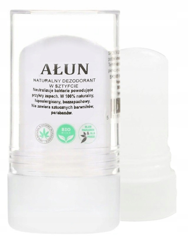 AŁUN NATURALNY ANTYPERSPIRANT bez Aluminium dla Dzieci i DOROSŁYCH 55g Marka Laroxy